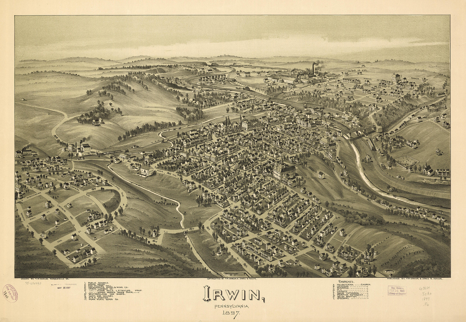 irwin, Pennsylvania, 1897, 1897 — antique map