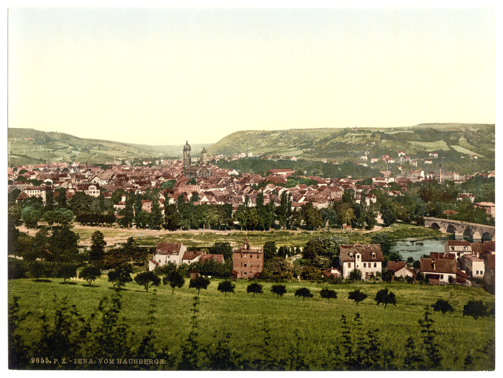 Jena from Hansberge (i.e Hausberge) Thuringia Germany, [between ca. 1890 and ca. 1900]. — historic print