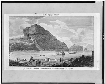 A View of Christmas Harbour, in Kerguelen's Land / Webber del. ; Cook sculp.