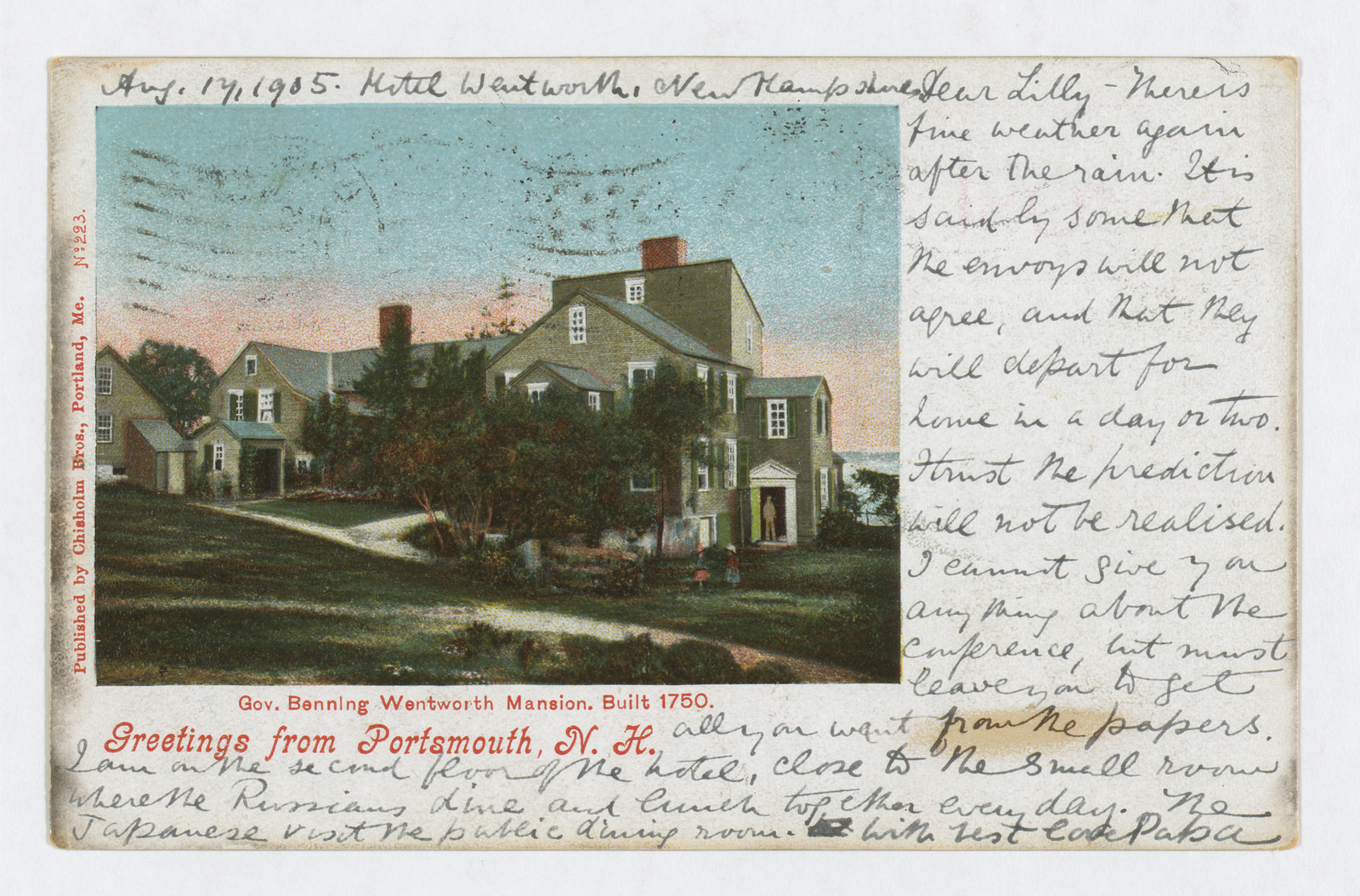 Greetings from Portsmouth, N.H.: Gov. Benning Wentworth Mansion — historic image
