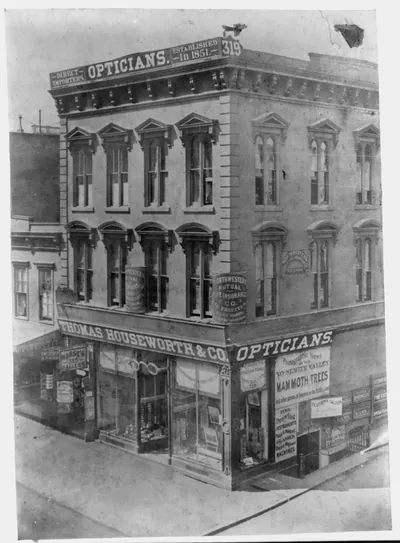 Thomas Houseworth & Co. Opticians Bldg., near Yosemite Valley in California