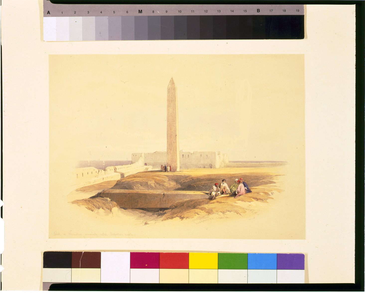 Obelisk at Alexandria commonly called Cleopatra's needle / David Roberts, R.A., [published between 1846 and 1849] — antique lithograph