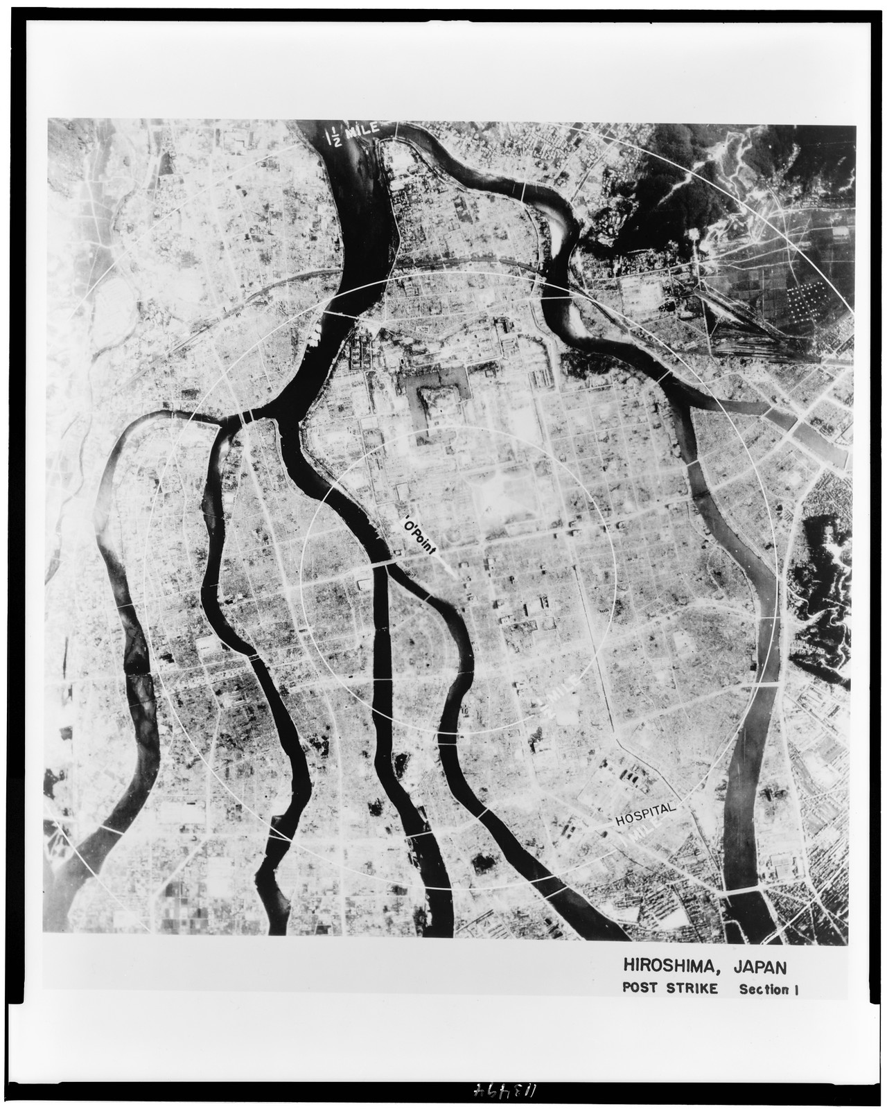 Aerial view of Hiroshima after the bomb, 1946 Jun 26. — historic photograph
