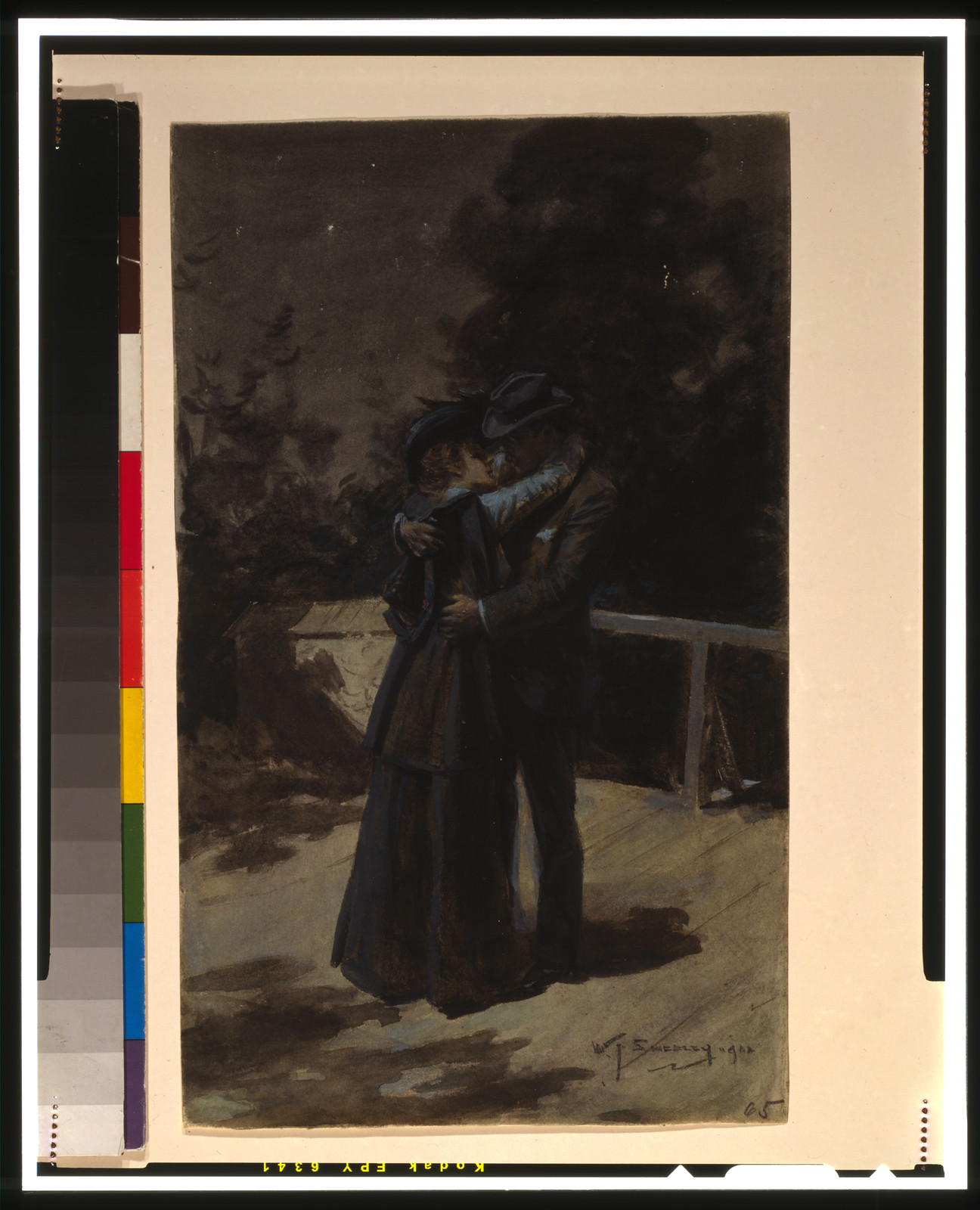 [From the other end of the little bridge she came to meet him] — historic drawing