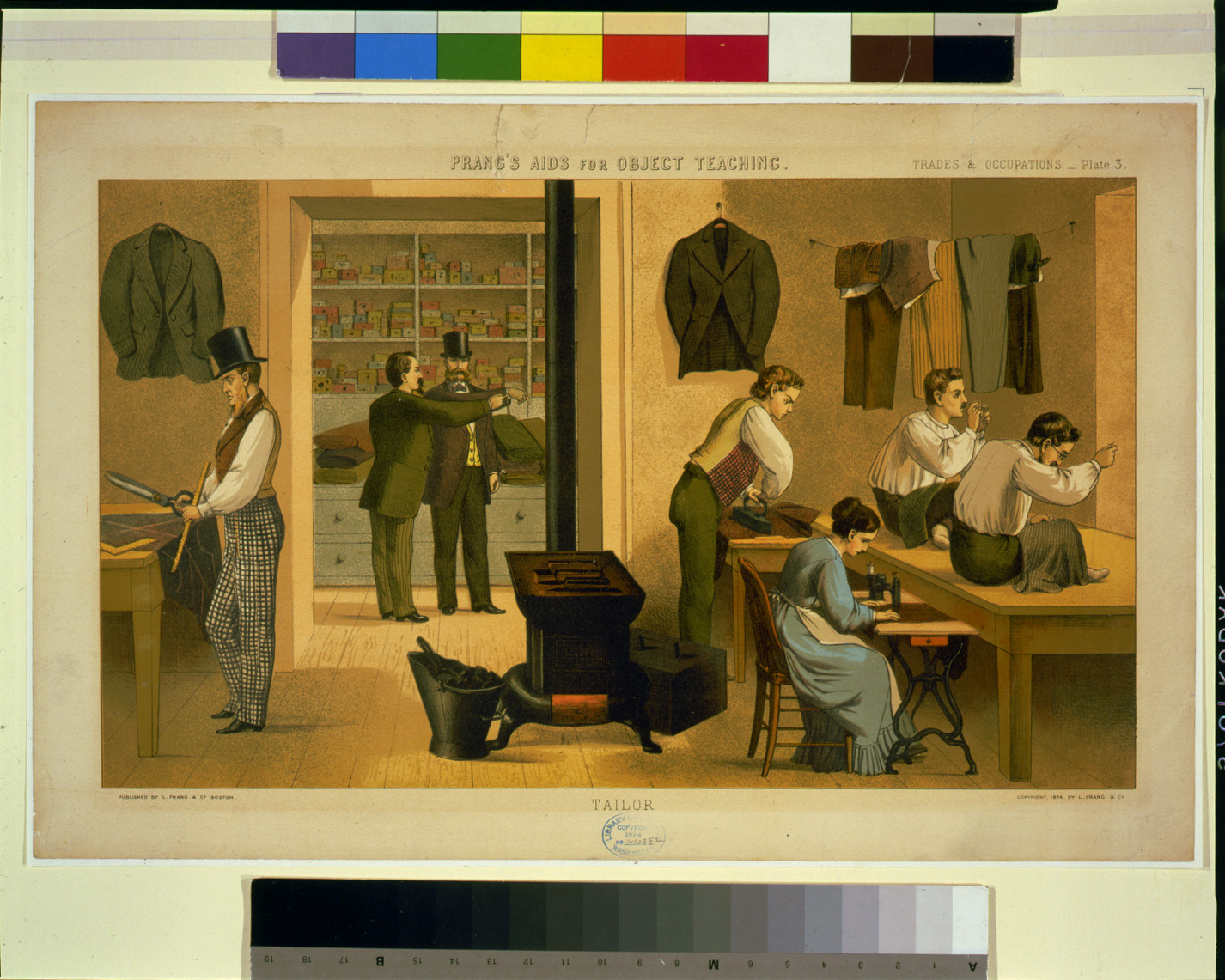 Prang's aids for object teaching--Tailor, Boston : L. Prang & Co., c1874. — antique lithograph