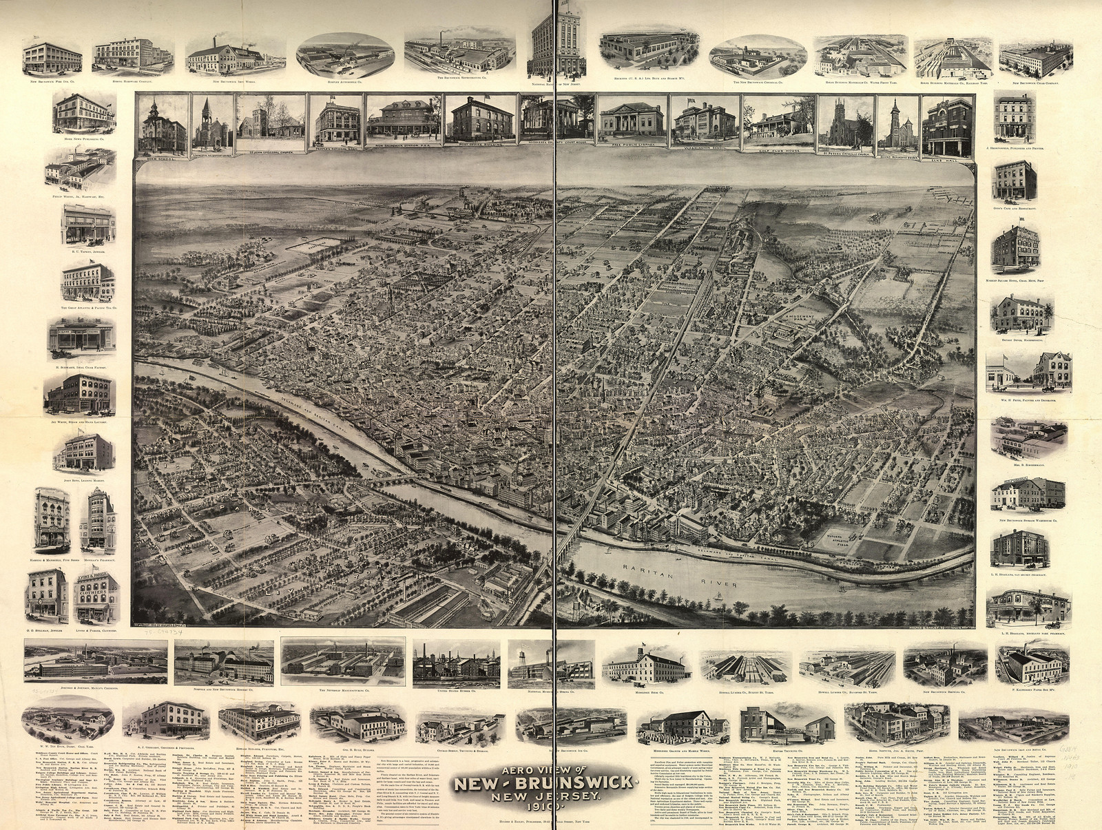 New Brunswick, New Jersey, 1910, 1910 — antique map