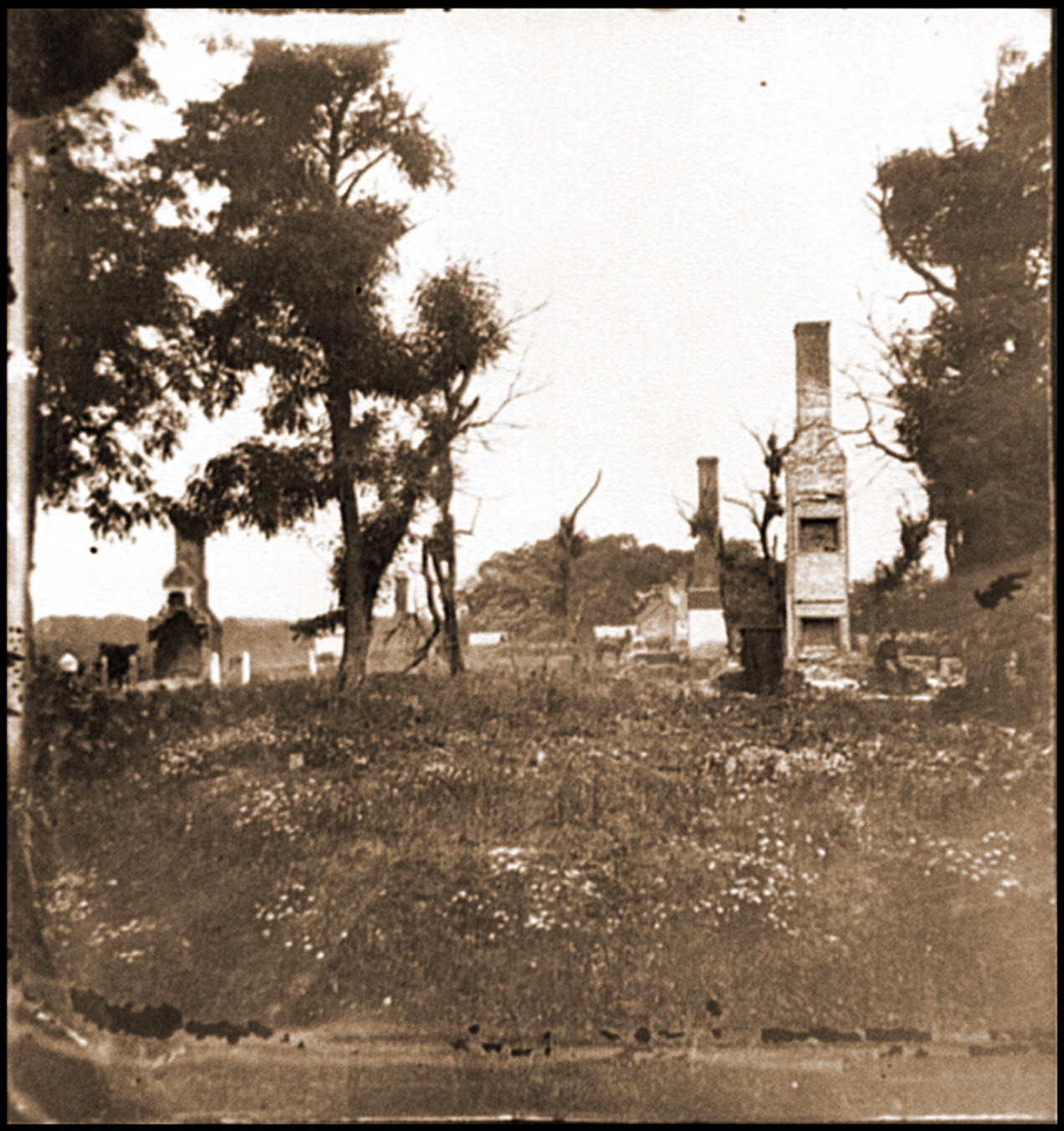 Charles City Court House Va. Ruins of houses, 1864 — historic photograph