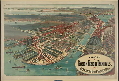 View of Boston freight terminals, The New York, New Haven & Hartford railraod