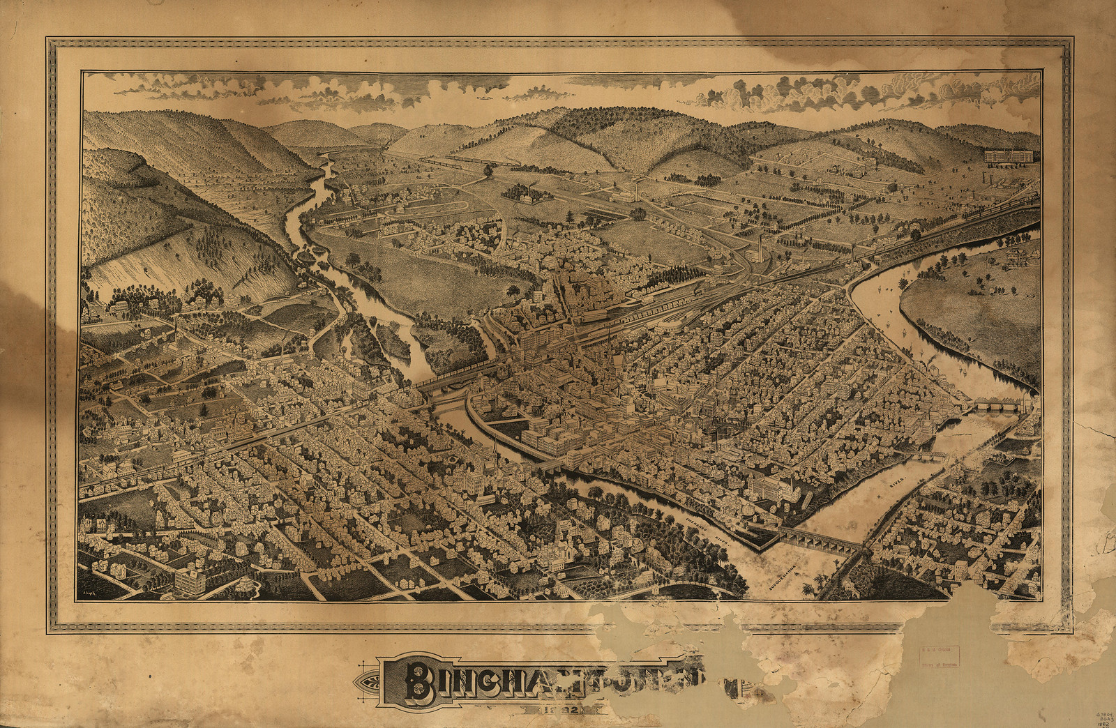 Binghamton, New York, 1882, 1882 — antique map