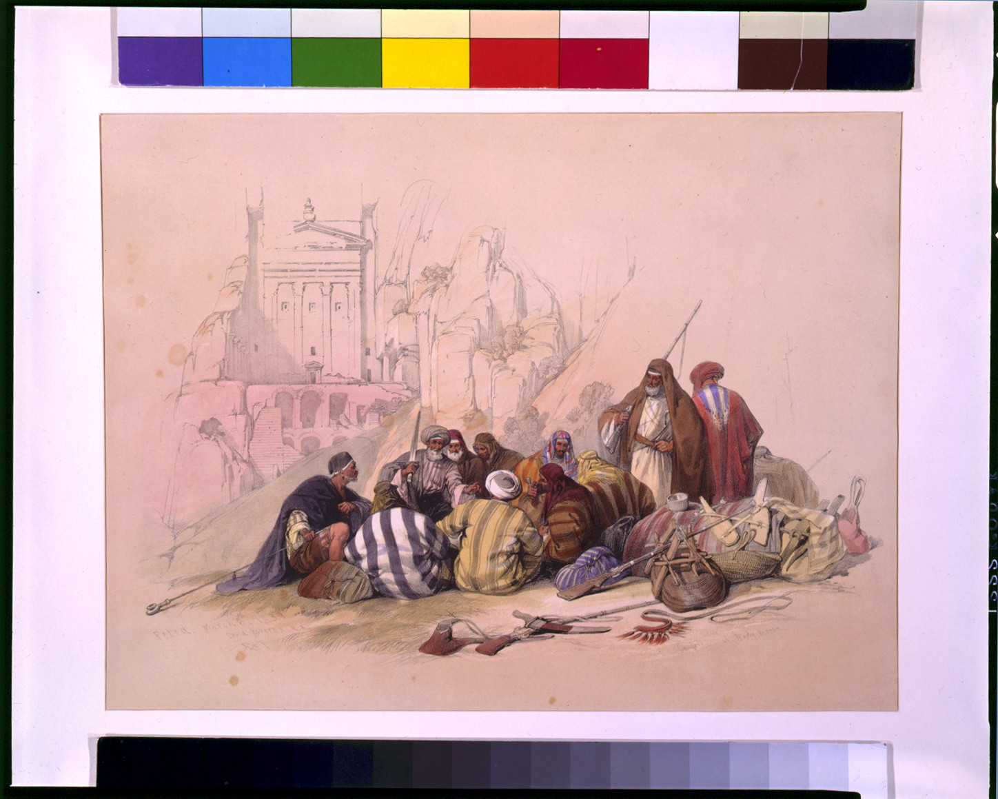 Conference of Arabs at Wady Moosa, Petra March 6th 1839 / David Roberts., [published between 1844 and 1845] — antique lithograph