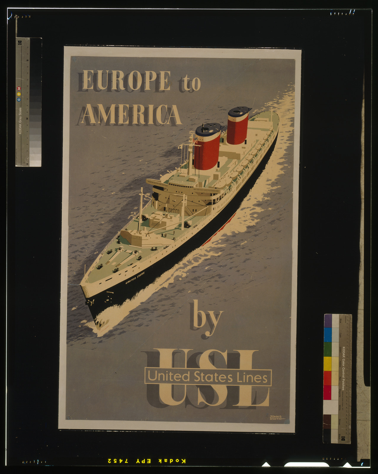 Europe to America ... by United States Lines / John S. Smith., [S.l. : s.n., ca. 1955] — vintage poster