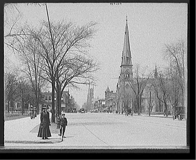 [Woodward Avenue and Central Methodist Episcopal Church, Detroit, Mich.]