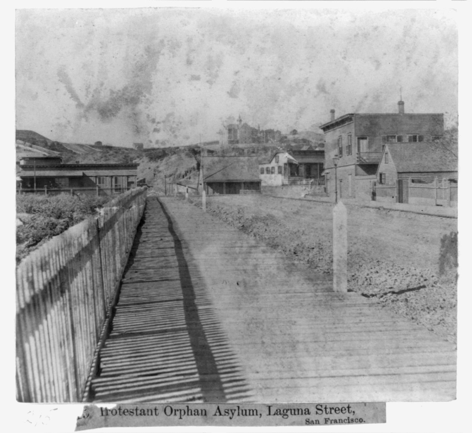 Protestant Orphan Asylum, Laguna St., San Francisco, [published 1866] — historic photograph