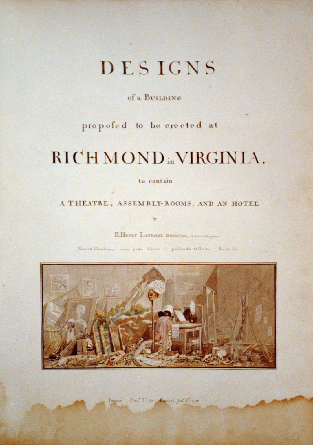 [Theater and hotel building (Theatre Richmond Virginia. 3-Title Sheet with vignette]", ADE - UNIT 2885, no. 3 (C size) [P&P]Check for an online group record (may link to related items) — vintage poster