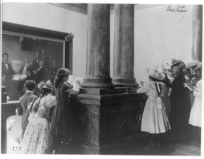 [Washington, D.C., grade school children on tour in the U.S. Capitol]