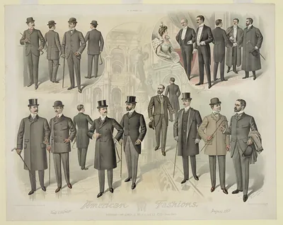 American Fashions, August 1898 men's fashion plate