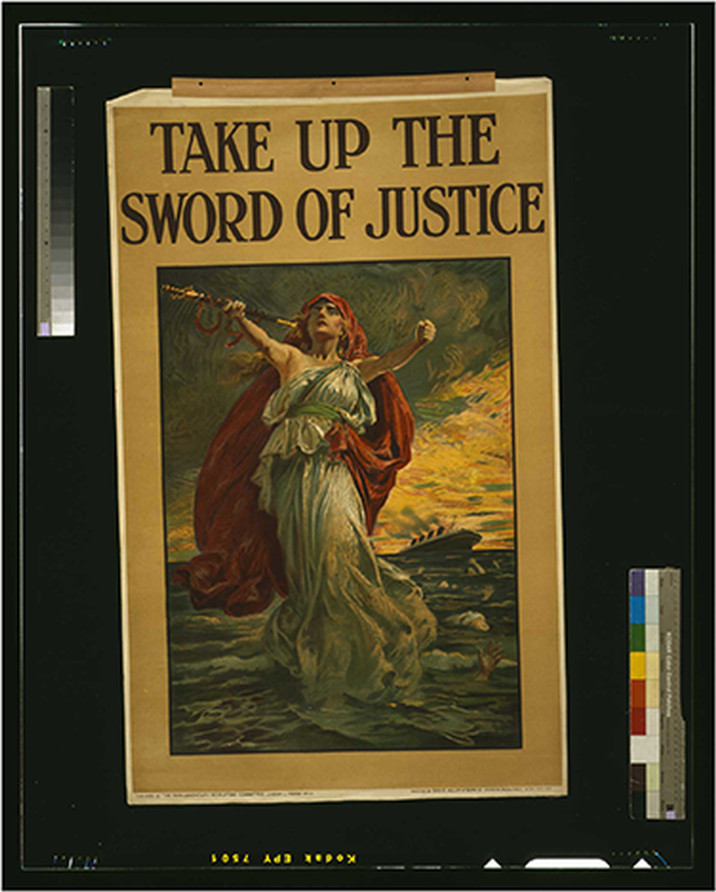 Take up the sword of justice / B.P., 1915 — vintage poster