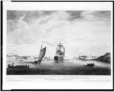 A view of the entrance of the harbour of the Havana, taken from within the wrecks / drawn by Elias Durnford, engineer ; engraved by Peter Canot.