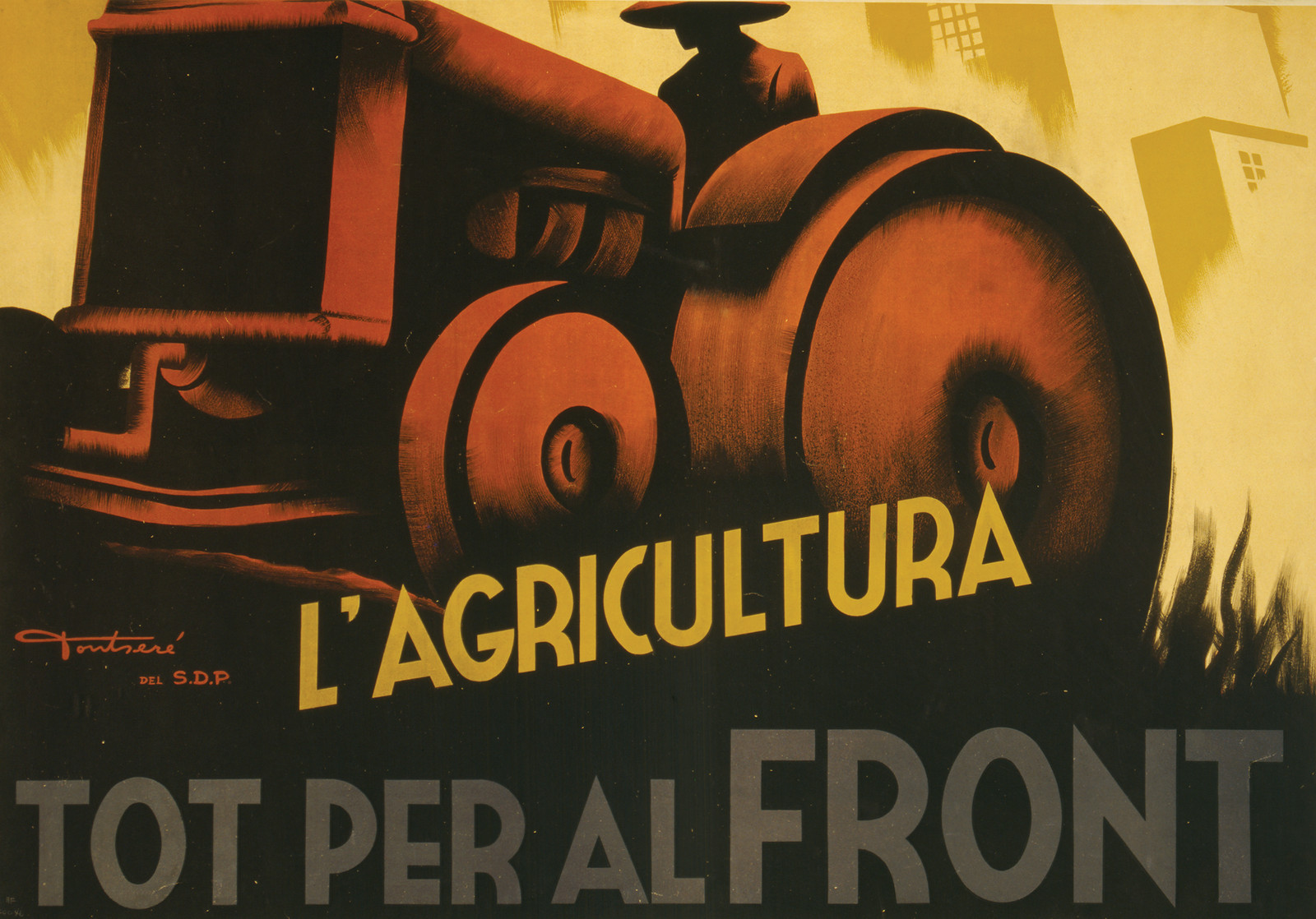 L'agricultura tot per al Front, [Barcelona] : Confederacion Nacional del Trabajo, [between 1936 and 1939] — vintage poster