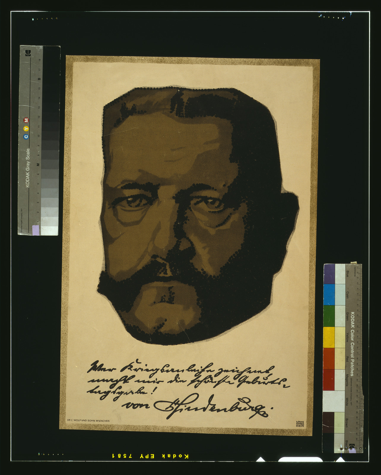 [Portrait of General Field Marshall Paul von Hindenburg] / Louis Oppenheim., 1917 — vintage poster