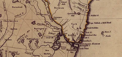 Map of the New England coast around Piscataqua Harbor