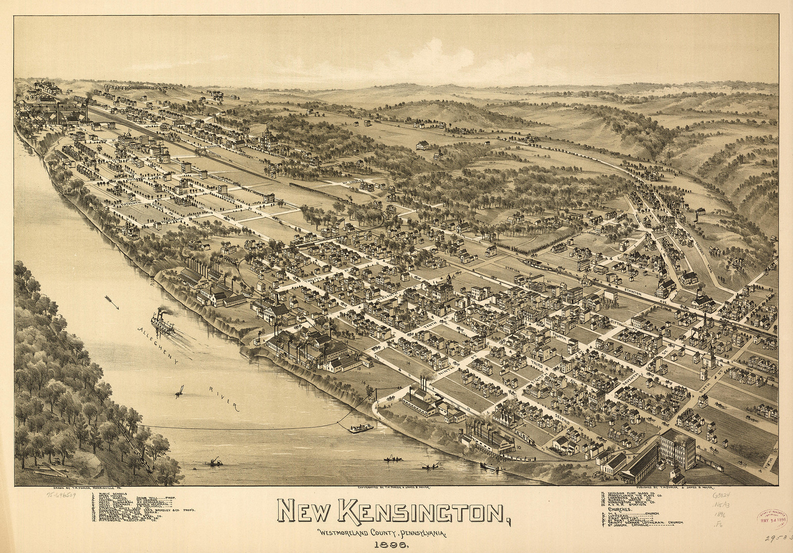 New Kensington, Pennsylvania, 1896, 1896 — antique map