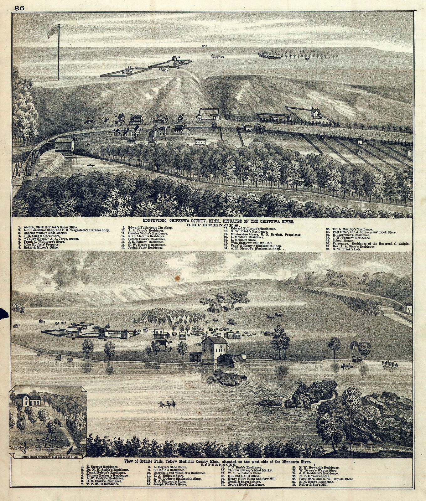 Montevideo, Minnesota, 1874, 1874 — antique map