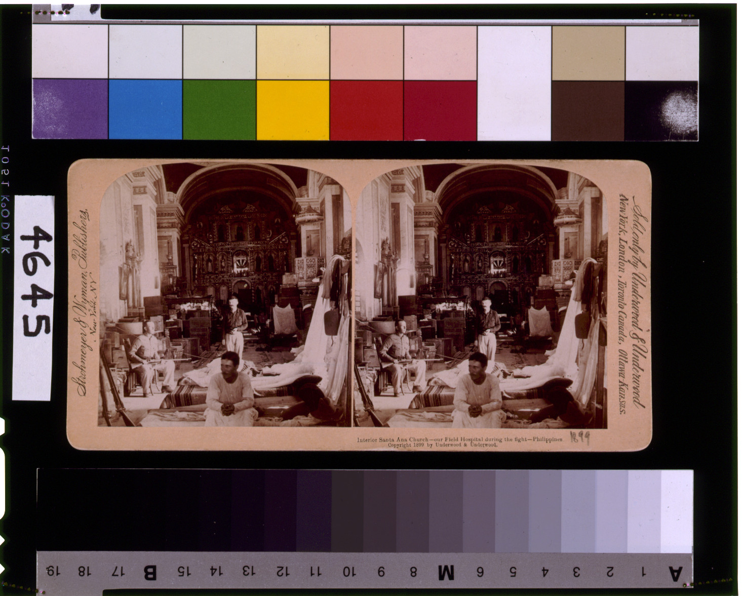 Interior Santa Ana Church - our field hospital during the fight, Philippines, New York : Strohmeyer & Wyman, c1899. — historic photograph