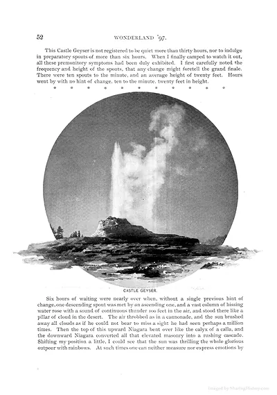 Castle Geyser illustration on Wonderland '97 page 52