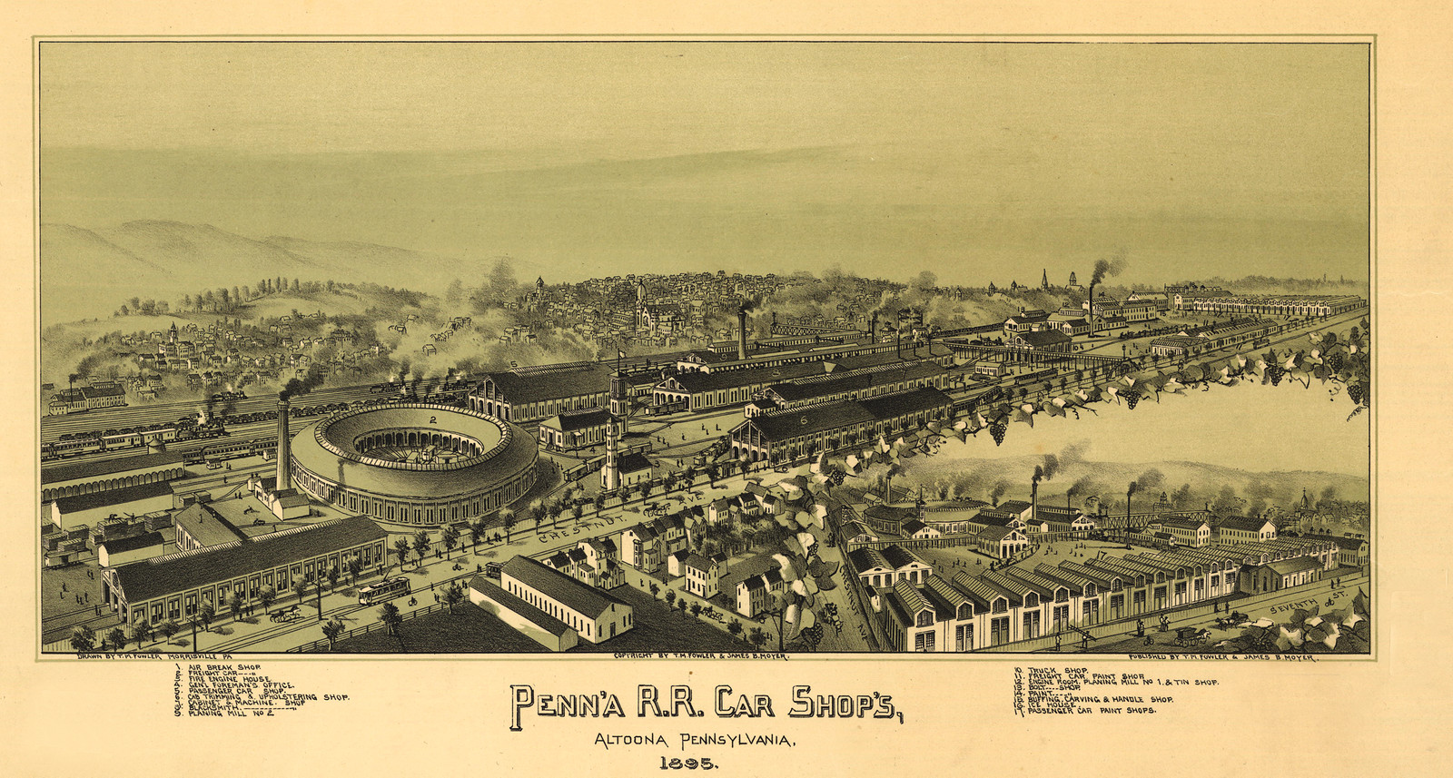 Penn'a R.R. Car Shops, Altoona, Pennsylvania, 1895 — historic image