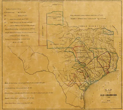 Presslers 1857 old colonies, Texas
