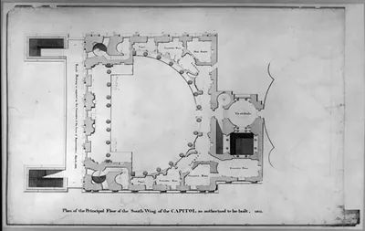 [United States Capitol, Washington, D.C. South wing, principal floor plan]