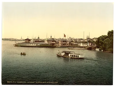 Aussen-Alster and Pleasure Gardens Hamburg Germany