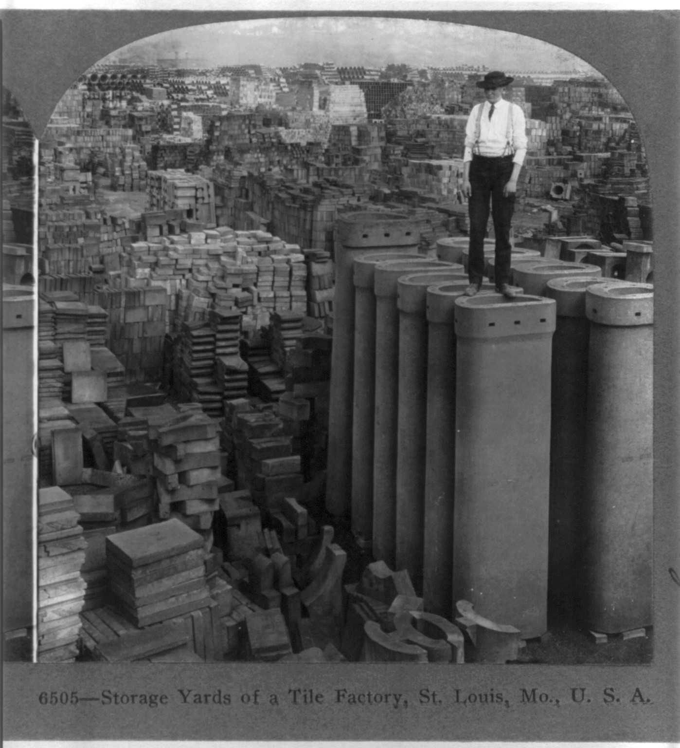 Storage Yards of a Tile Factory, St. Louis, Mo., c1905 Sept. 29. — historic photograph