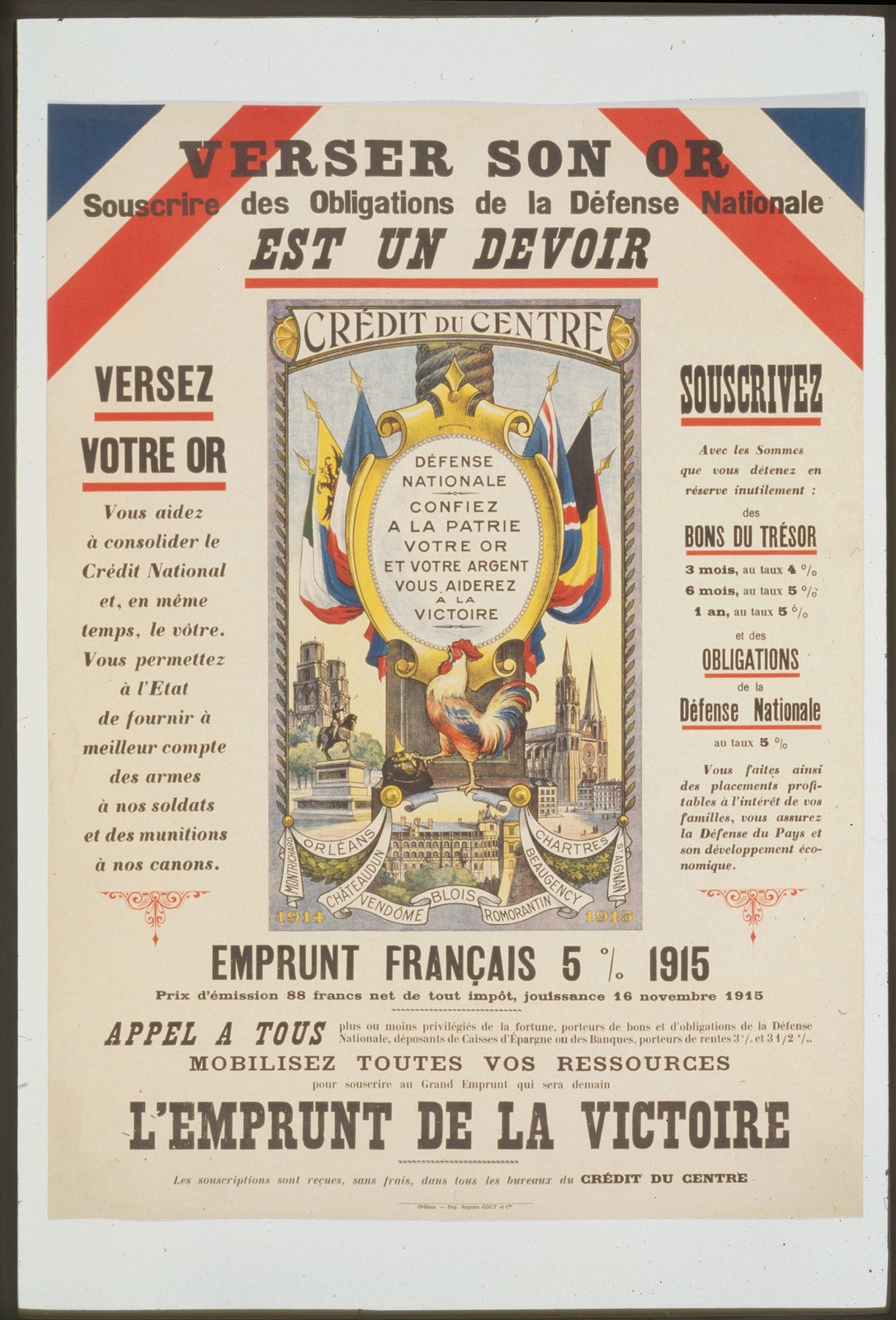 Verser son or. Souscrire des obligations de la Défense Nationale. Est un devoir, 1920 — historic image