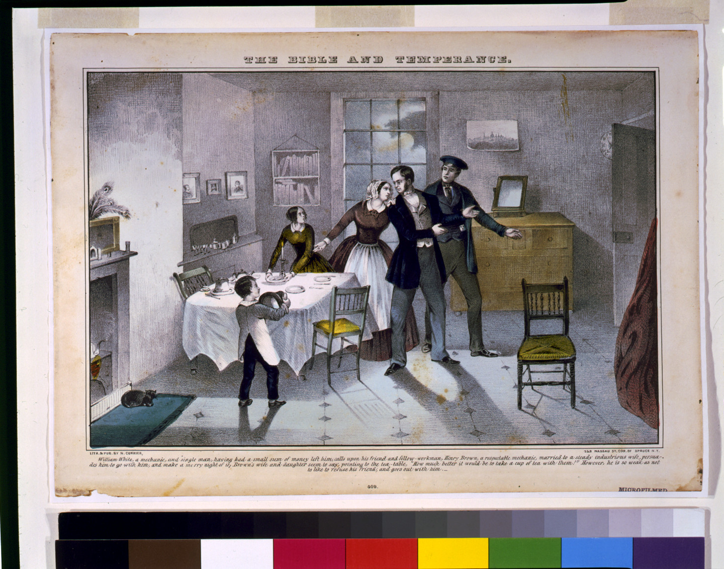 The Bible and temperance, [New York] : N. Currier, [between 1835 and 1856] — antique lithograph