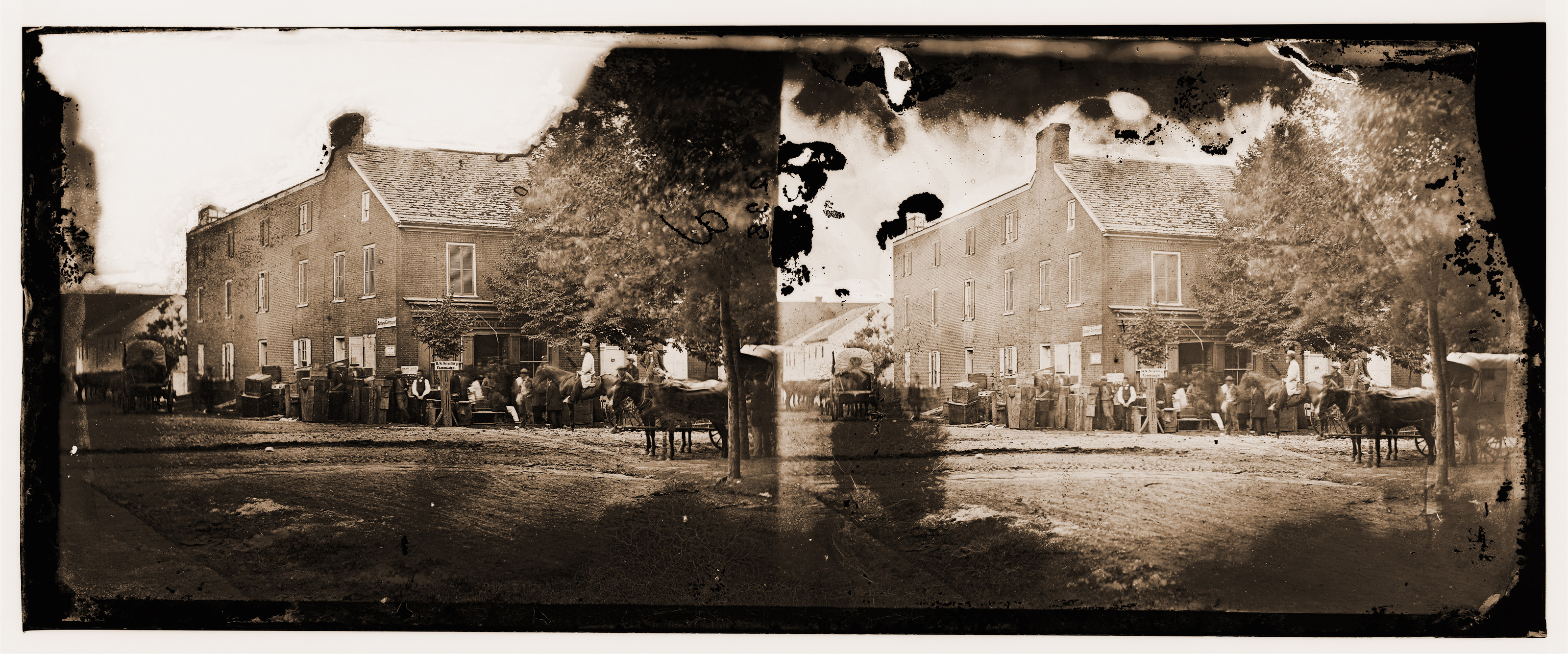 Gettysburg Pennsylvania. Offices of U.S. Sanitary Commission, 1863 — historic photograph