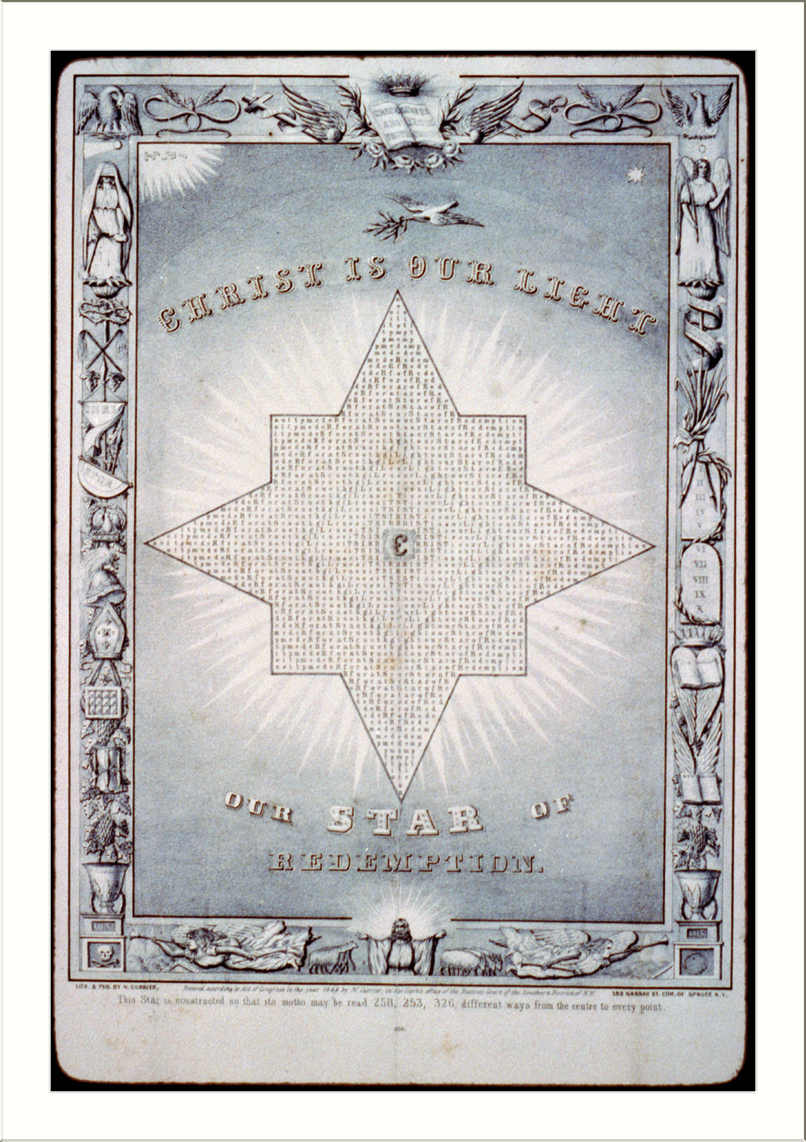 Christ is our light - Our star of redemption, [New York] : N. Currier, 1849. — antique lithograph
