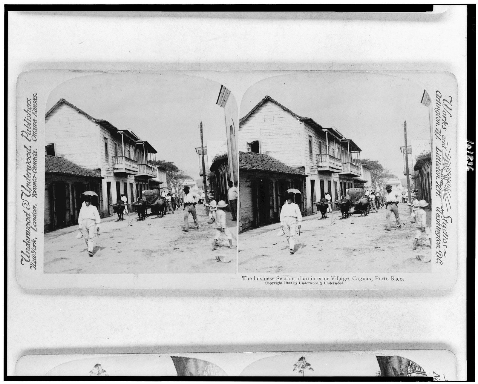 The business section of an interior village, Caguas, Porto Rico, New York : Underwood & Underwood, publishers, c1900. — historic photograph
