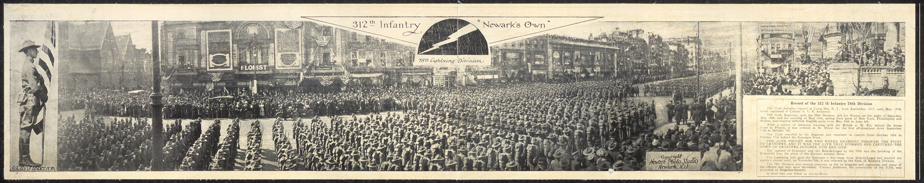 312th Infantry Newark, New Jersey, 1919, 1919 — historic image