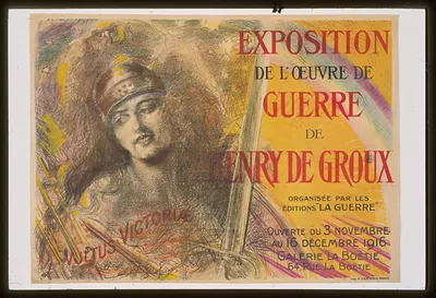 Exposition de l'oeuvre de guerre de Henry de Groux, 1916 poster