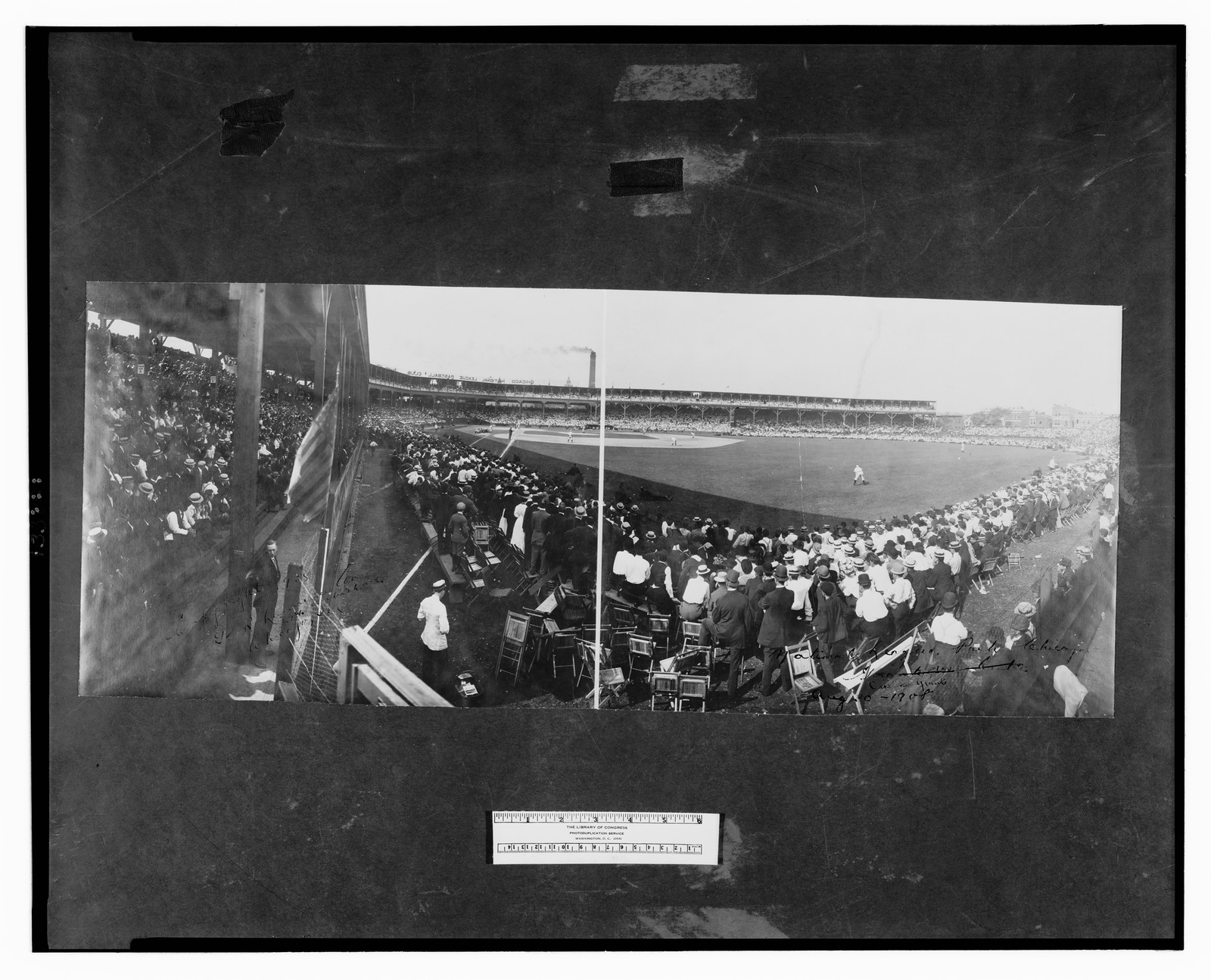National League Park, Chicago, Cubs vs. Giants, Aug. 30, 1908, 1908 August 30. — historic photograph