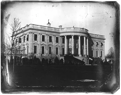 [President's house (i.e. White House), Washington, D.C., showing south side, probably taken in winter]