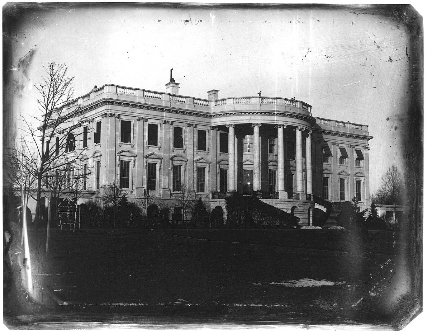 [President's house (i.e. White House), Washington, D.C., showing south side, probably taken in winter], [ca. 1846] — historic photograph