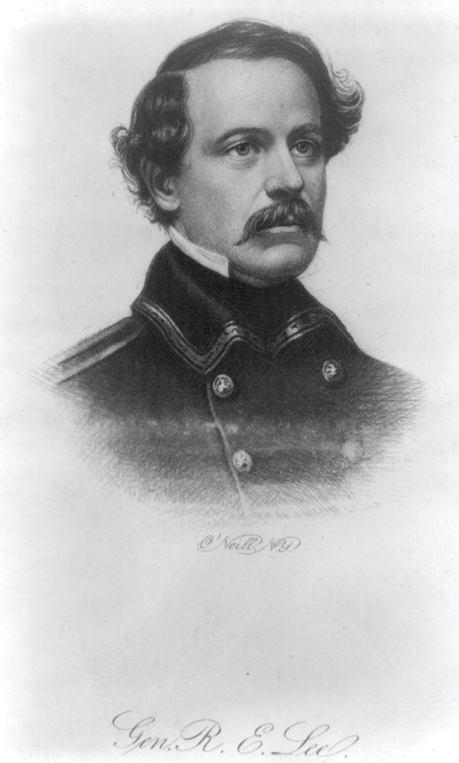 [Robert E. Lee, bust portrait] — antique engraving
