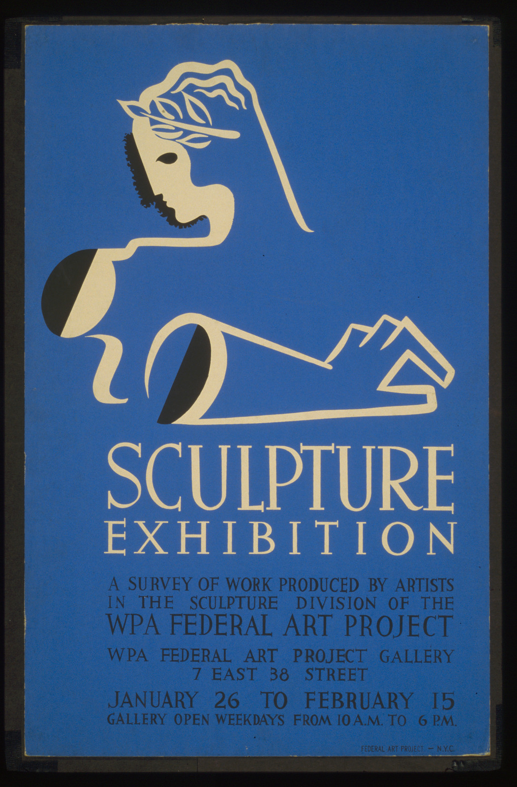 Sculpture exhibition A survey of work produced by artists in the Sculpture Division o, 1936 — vintage poster