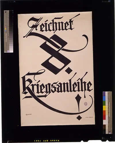 Zeichnet 8. Kriegsanleihe calligraphic poster