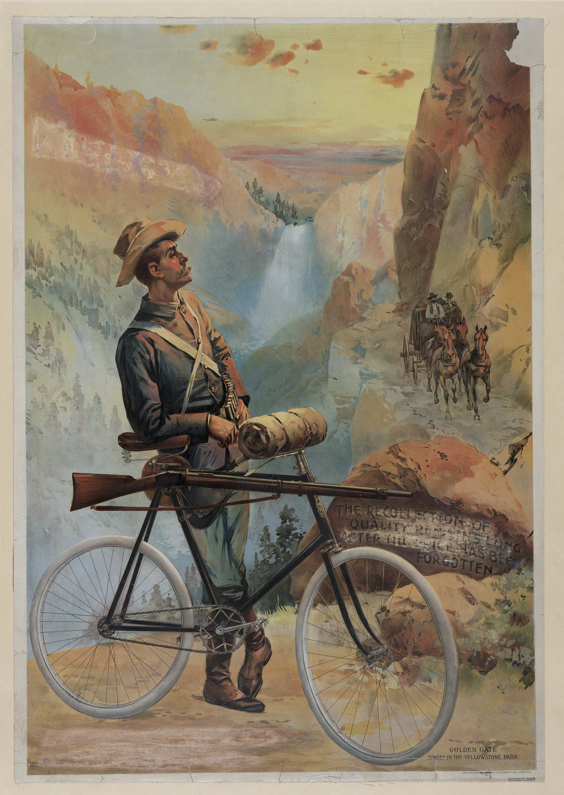 Golden Gate, Ride in the Yellowstone Park poster — vintage poster