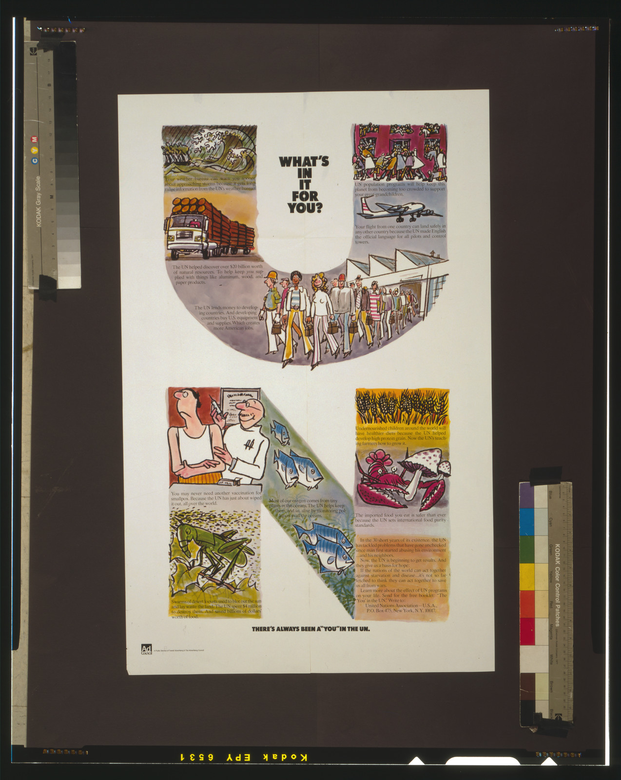 UN : what's in it for you? : there's always been a you" in the U.N.", [between 1965 and 1980] — vintage poster