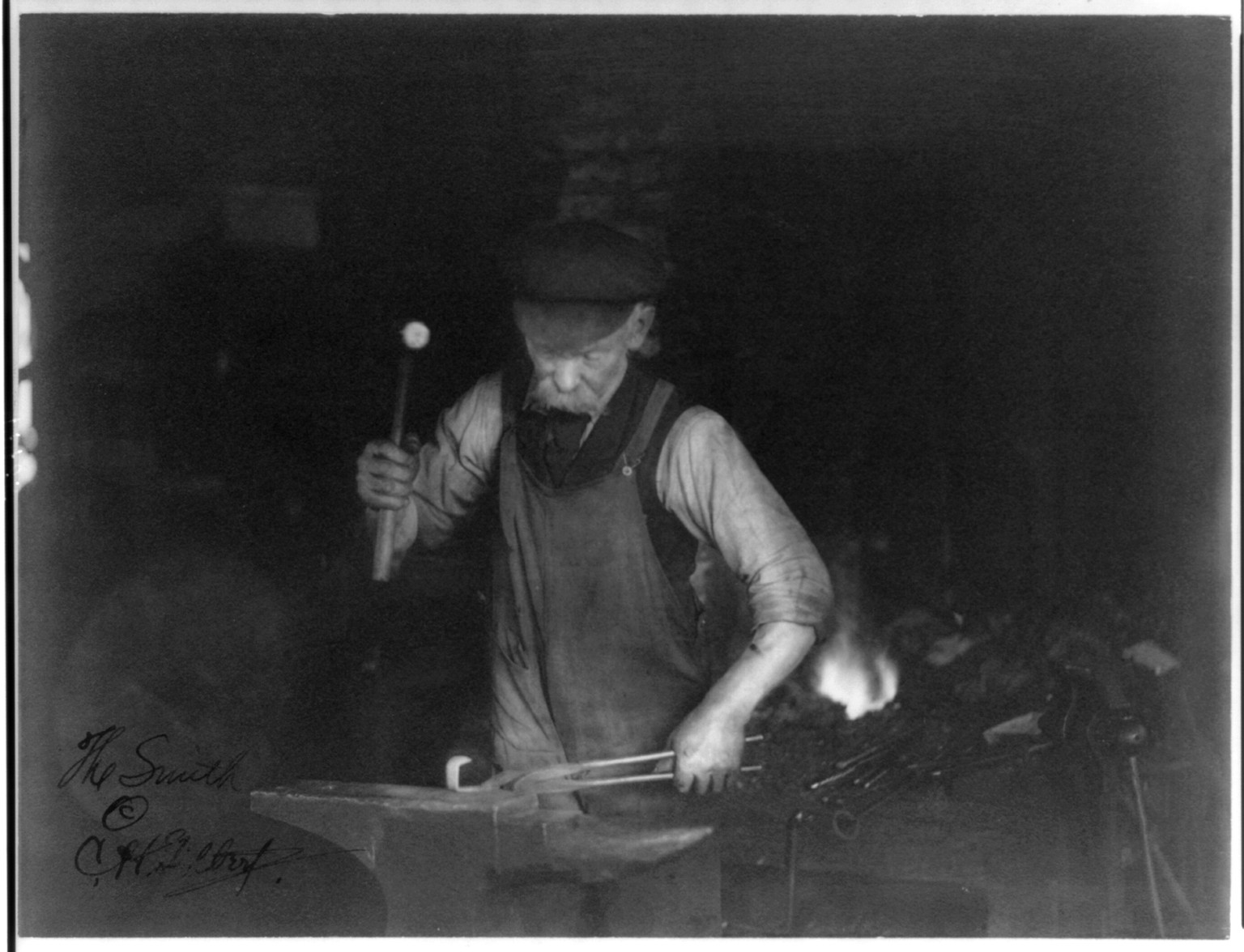 [Blacksmith at work], c1910. — historic photograph